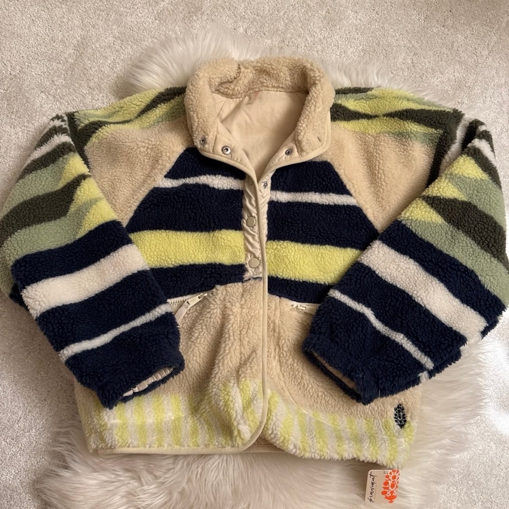 NEW Free People Hit The Slopes Jacket Fielding Stripe Combo, XS - Picture 4 of 12